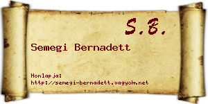 Semegi Bernadett névjegykártya
